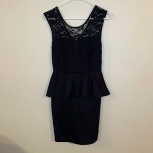 Black lace detail dress